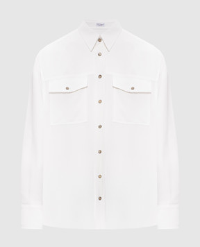 Brunello Cucinelli Белая рубашка с леном MH126NE406