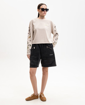 Off-White Чорні шорти з принтом логотипа 2CI006S26FLE001