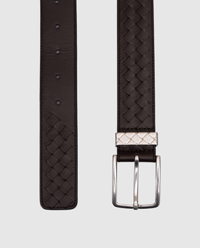 Bottega Veneta Коричневий шкіряний ремінь з плетінням 843902V5XN1