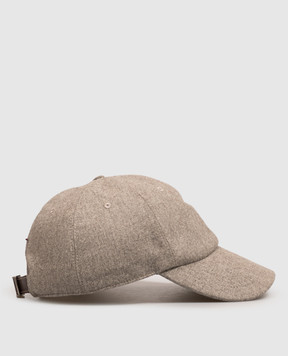 Brunello Cucinelli Детская серая кепка из шерсти с вышивкой эмблемы B038PW322B