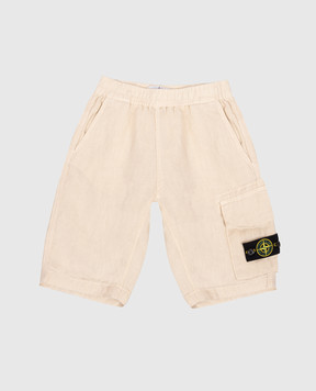 Stone Island Дитячі бежеві шорти з льону L1S16L100001S014568