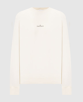 Stone Island Світшот кольору айворі з принтом логотипа L2S156100008S0466