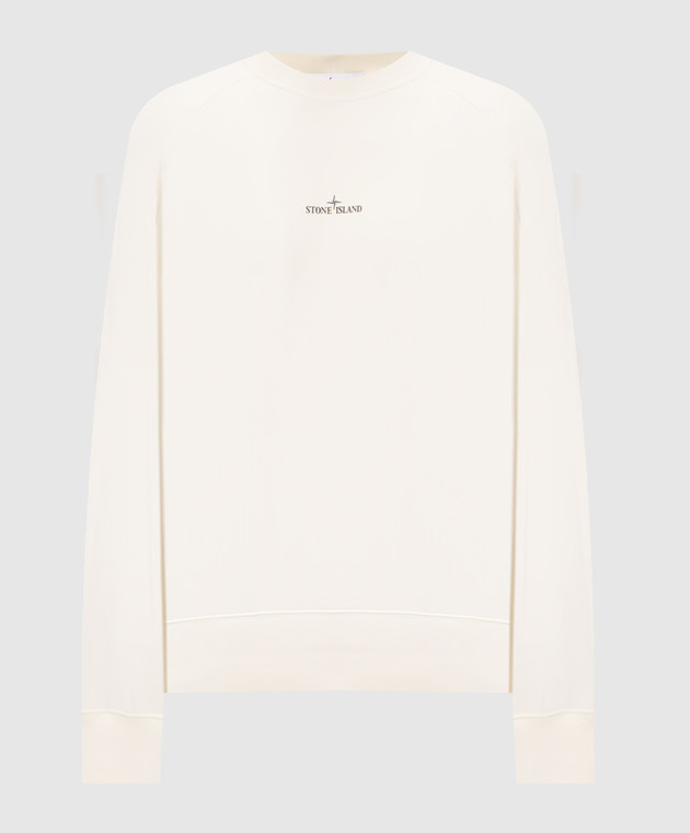 Stone Island Свитшот цвета айвори с принтом логотипа L2S156100008S0466