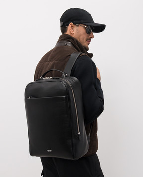 Tom Ford Чорний шкіряний рюкзак з логотипом H0695LGO066S