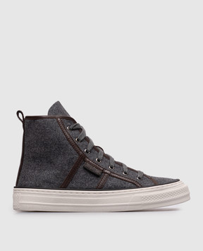 Brunello Cucinelli Сірі хайтопи з ланцюжком моніль MZ38G3331P