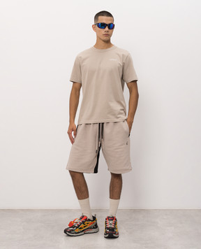 Off-White Бежева футболка з принтом логотипа 44MAA16MF26J00M