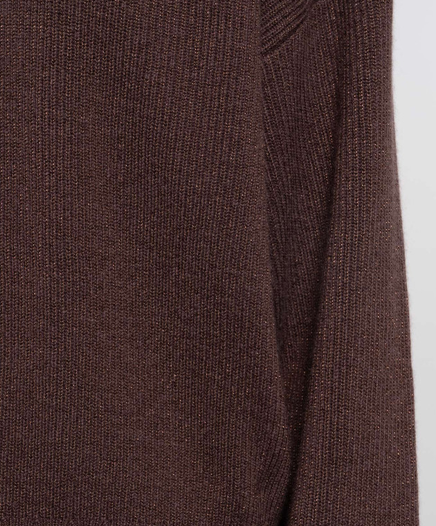 Brunello Cucinelli Бордовий светр з люрексом M1E224720 зображення 5
