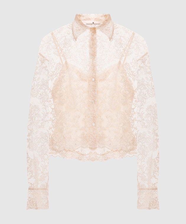 Ermanno Scervino Блуза цвета айвори с вышивкой D492K300CSEYF