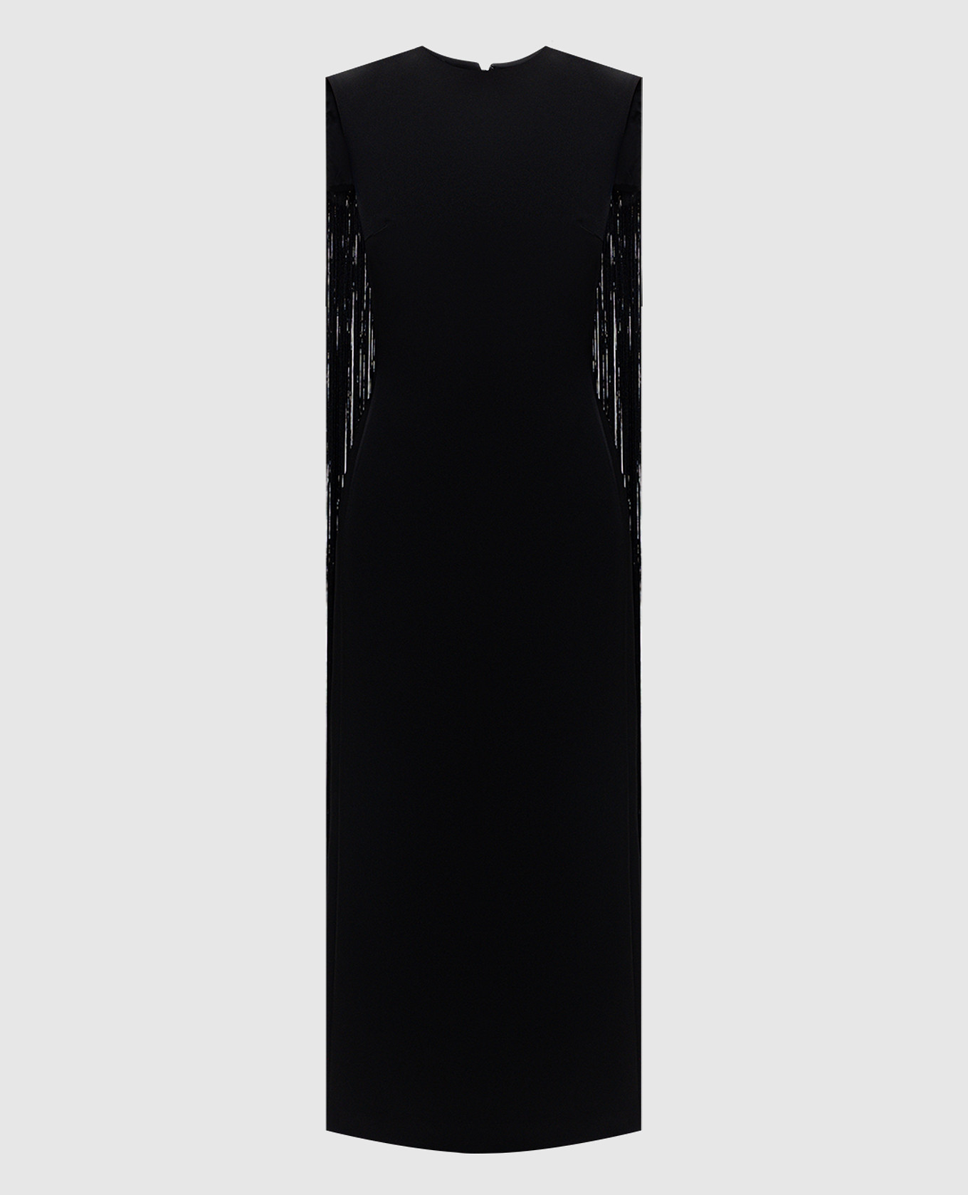 

Черное платье-футляр с бахромой, Черный, Повседневные платья