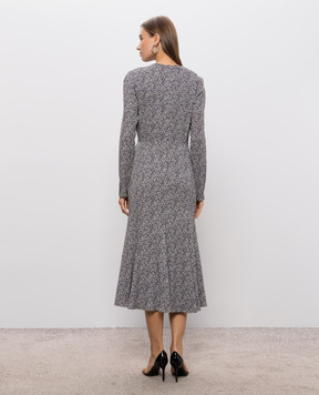 Dolce&Gabbana Черное платье с цветочным принтом F633MTFSAG0
