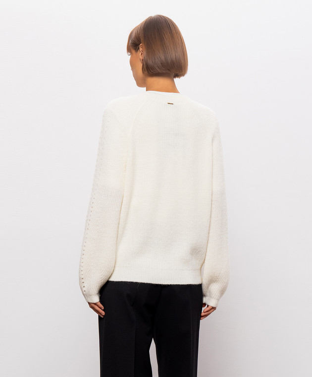 Twinset Кардиган цвета айвори с аппликациями 262TT3192 изображение 4