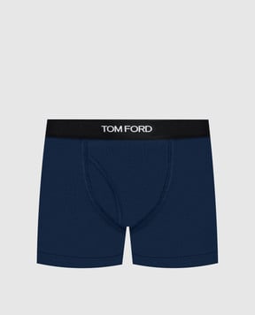 Tom Ford Сині труси-боксери з візерунком логотипа T4LC31040