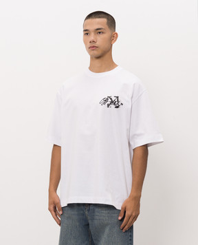 Off-White Біла футболка Stroke з вишивкою логотипа 44MAA120F26J00J