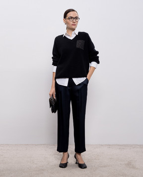 Peserico Сині штани з ланцюжком моніль P04874D06097