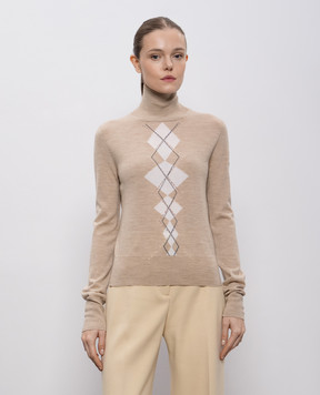 Ermanno Scervino Бежевый гольф из шерсти в узор D475M330FYJ