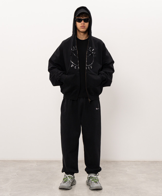 Vetements Черная спортивная куртка с принтом MH27ZU190Bm изображение 2