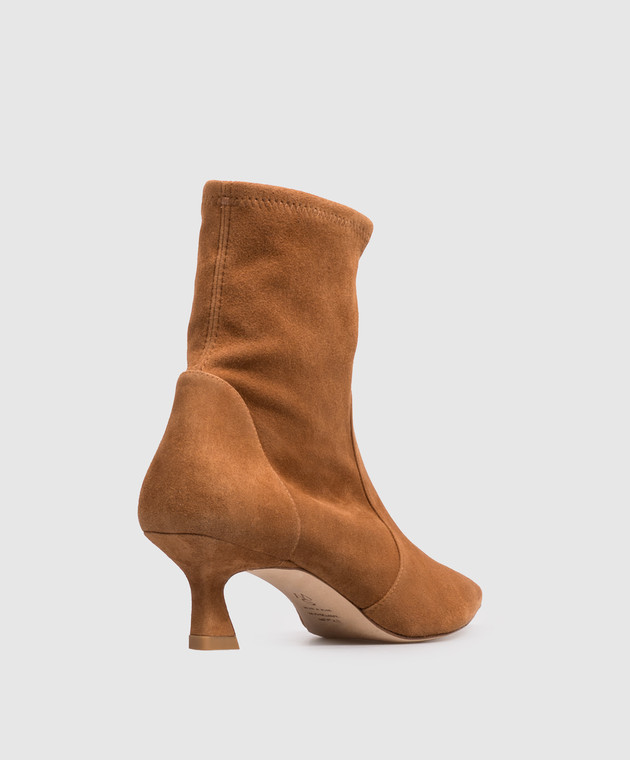Stuart Weitzman Коричневые замшевые ботильоны VINNIE SM577 изображение 3