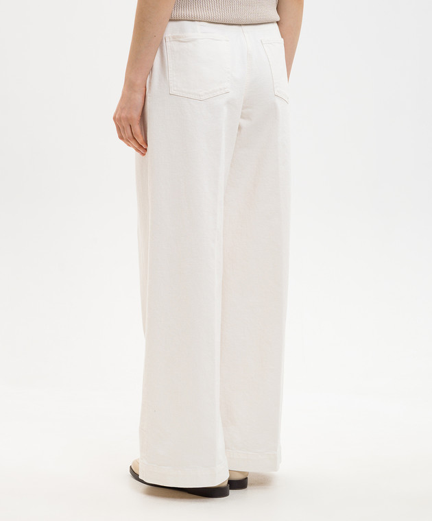 Peserico Штани з брендовою нашивкою кольору айворі P04726TS07956 зображення 4