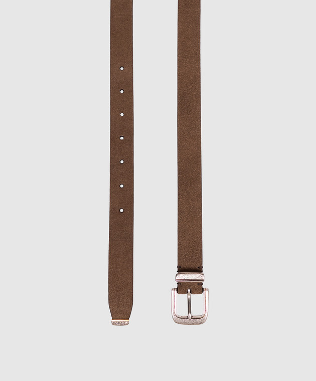 Brunello Cucinelli Коричневый замшевый ремень MAUGP259 изображение 3