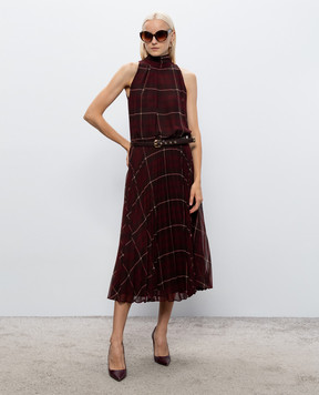 Max Mara Бордова сукня VISTA в клітинку MSTVISTA