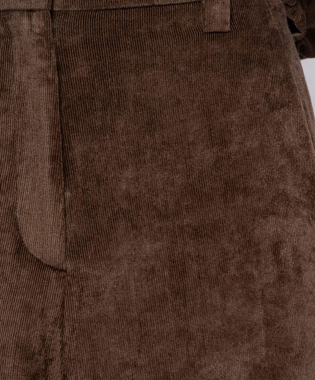 Brunello Cucinelli Коричнева вельветова спідниця MP547G4099 зображення 5