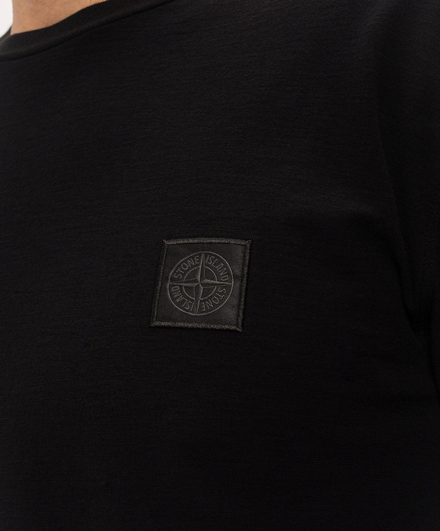 Stone Island Чорний лонгслів з нашивкою логотипа L2S152100036S0F11 зображення 5