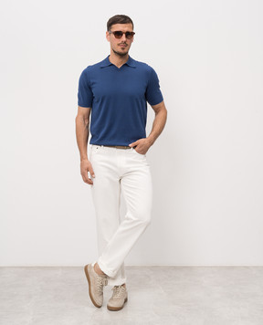 Brunello Cucinelli Синє поло з бавовни M29800145