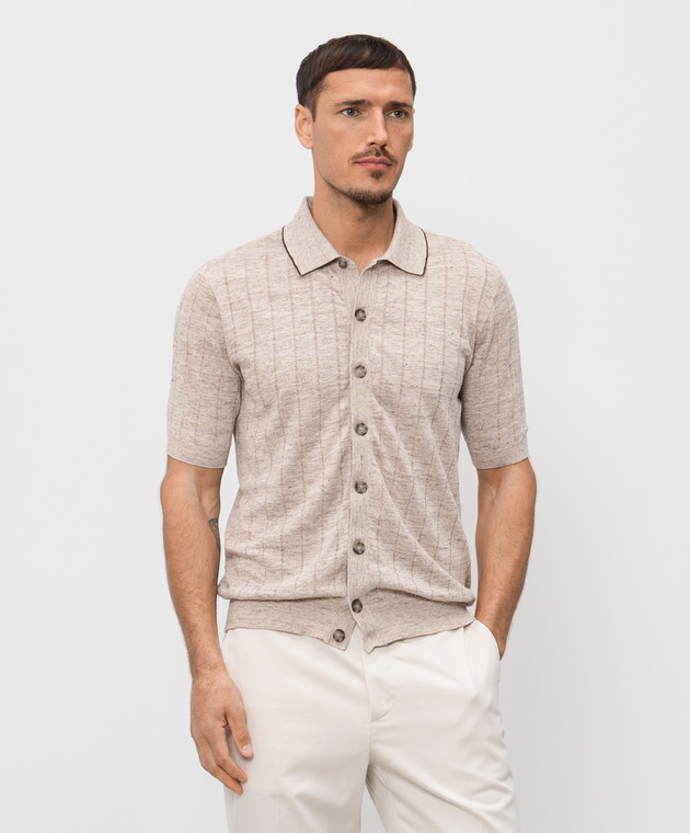 Peserico Бежева сорочка з льоном R59505F129316A зображення 3