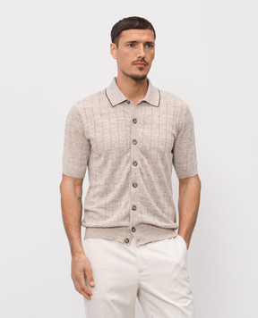 Peserico Бежева сорочка з льоном R59505F129316A