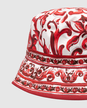 Dolce&Gabbana Детская белая панама в брендовый принт LB4H42FI5OI