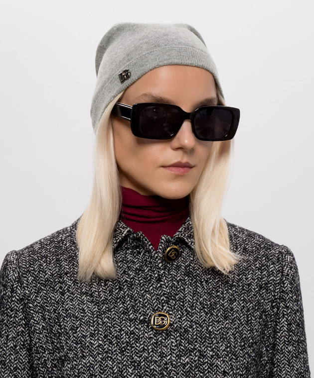 Dolce&Gabbana Сіра меланжева шапка з кашеміру FXQ30TJBW2L зображення 2
