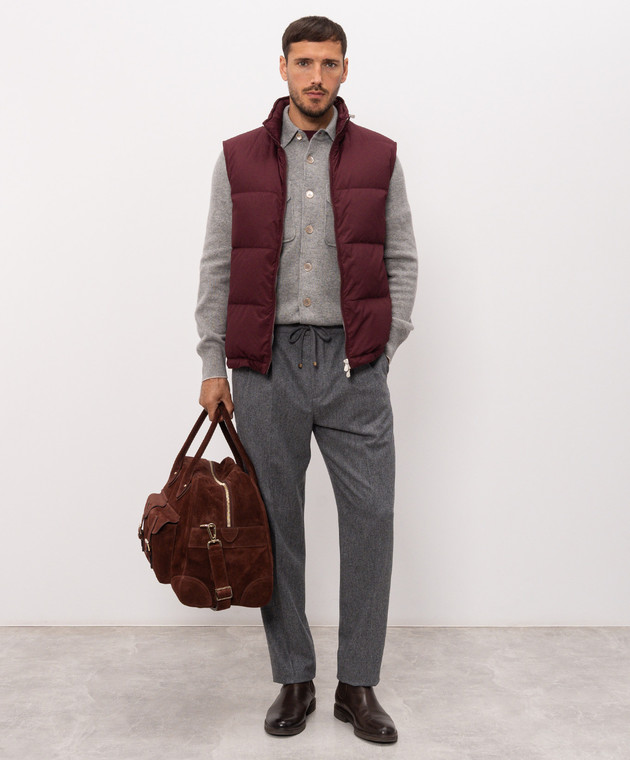 Brunello Cucinelli Штани сірого кольору з вовни M038PE1710 зображення 2