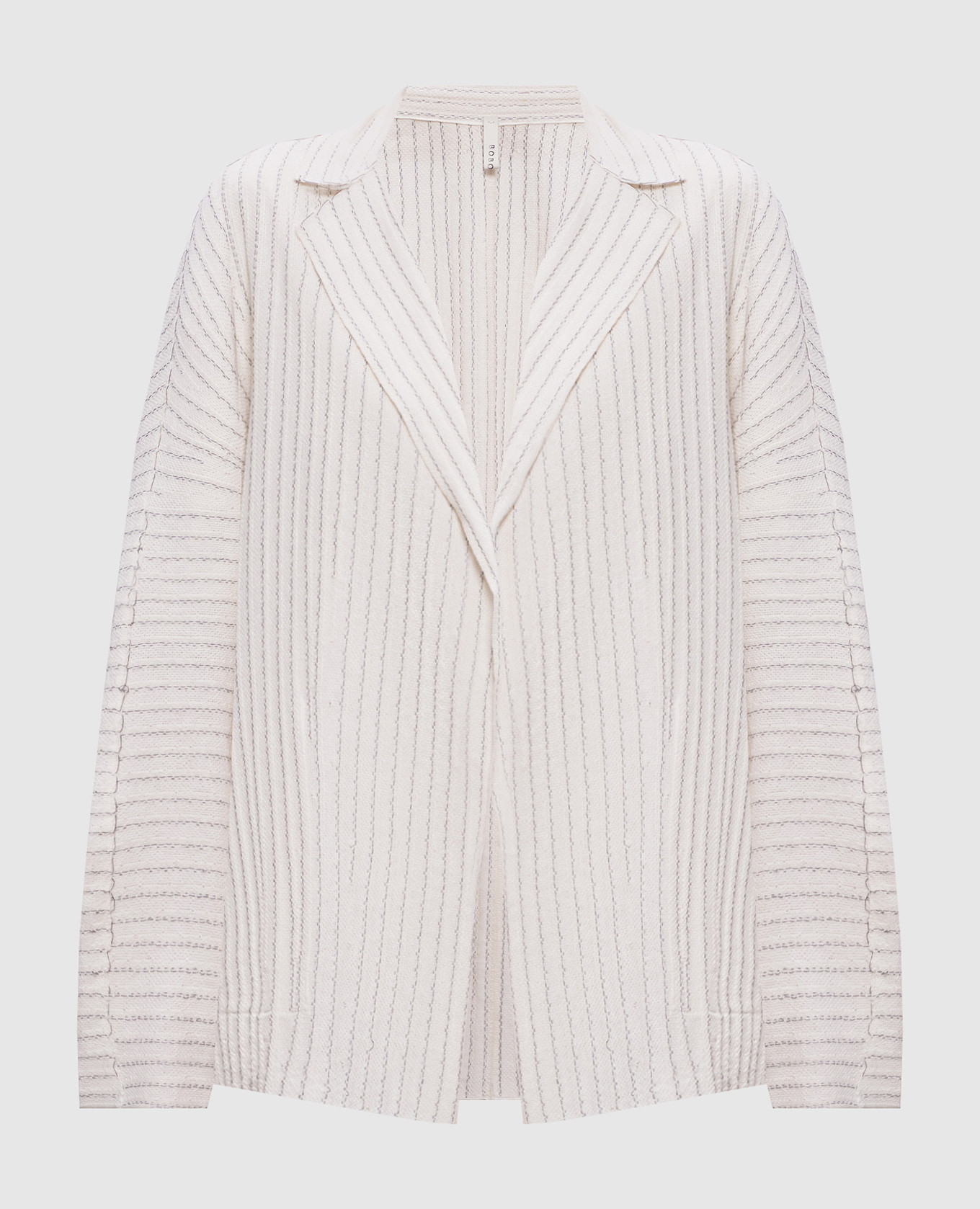 Кардиган цвета айвори из шелка и льна