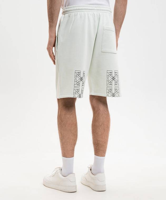 Off-White Зелені шорти з принтом Double Arrow 44MCI013S26F004 зображення 4