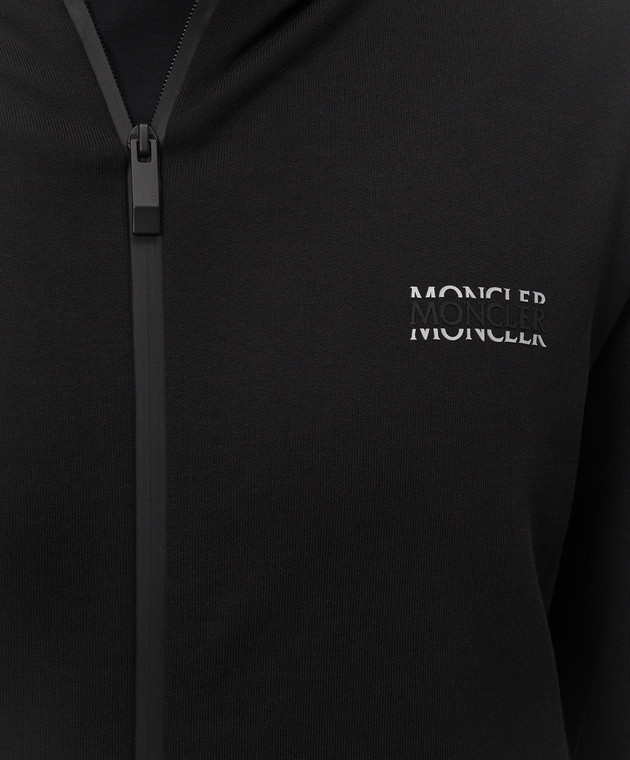 Moncler Черная спортивная куртка с логотипом L10918G0001089AZY изображение 5