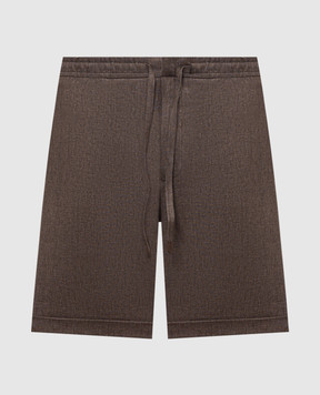 Canali Коричневі шорти з льону AE05958U95606