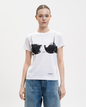 Givenchy Белая футболка с принтом BW70FJP7FQ