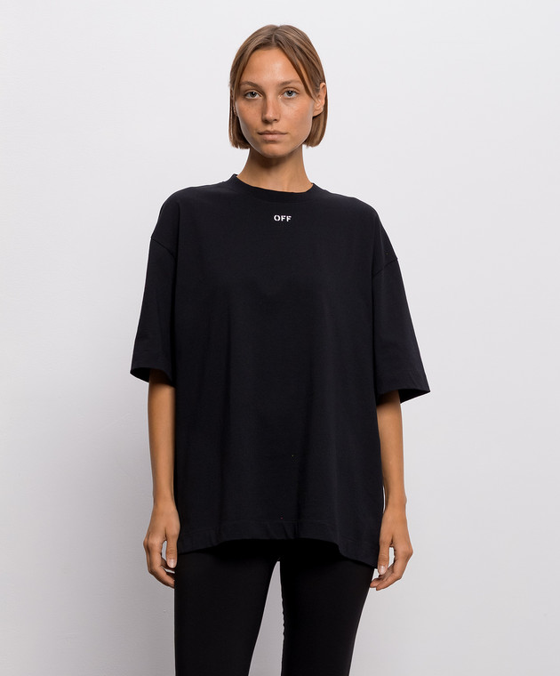 Off-White Черная футболка Industrial Half Arrow 2FA00592T изображение 3