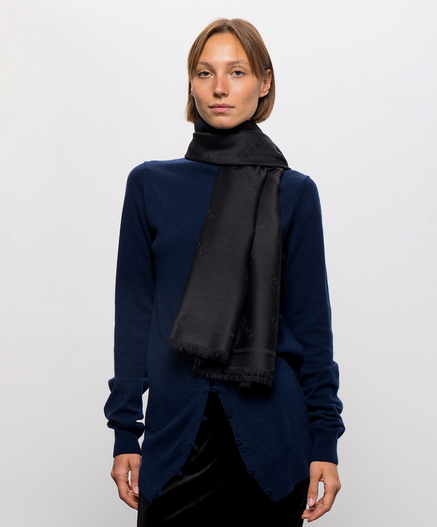 Givenchy Чорна хустка з вовни та шовку 710011875001 зображення 2