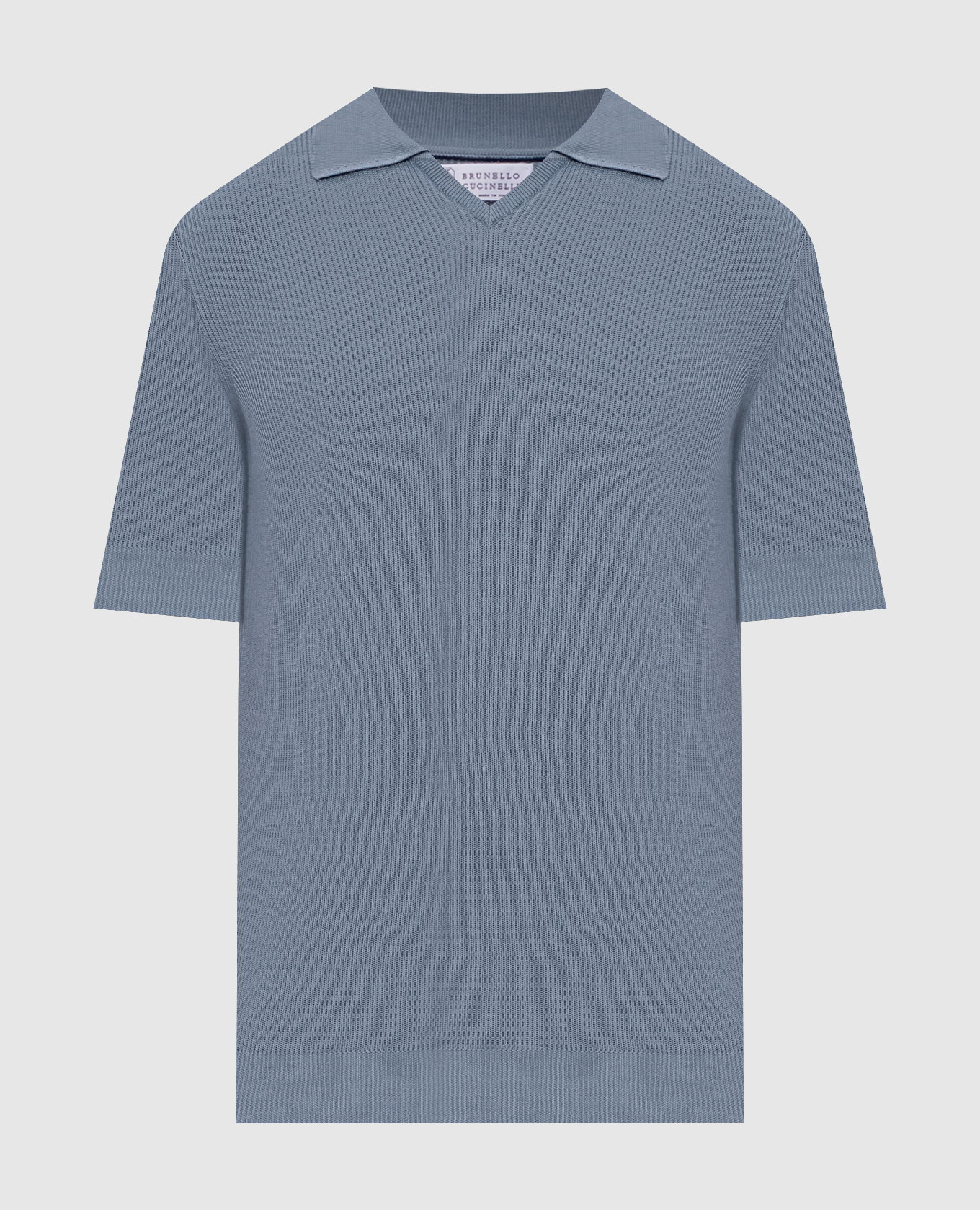 Голубая футболка с воротником-поло