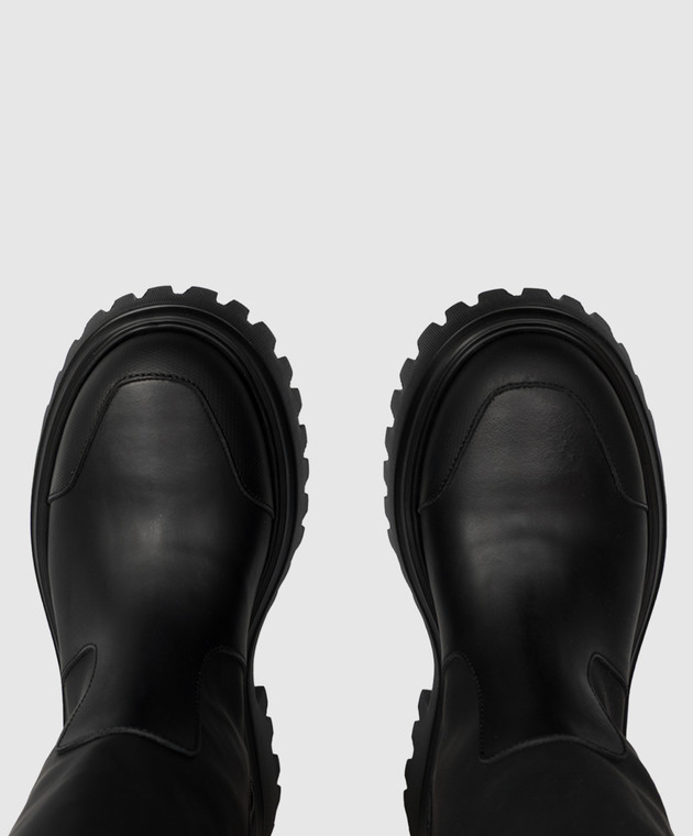 Dolce&Gabbana Дитячі чорні комбіновані чоботи на хутрі D11436A3M463738 зображення 4