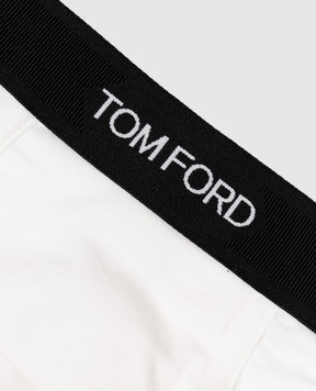 Tom Ford Белые трусы-брифы с узором логотипа T4LC11040