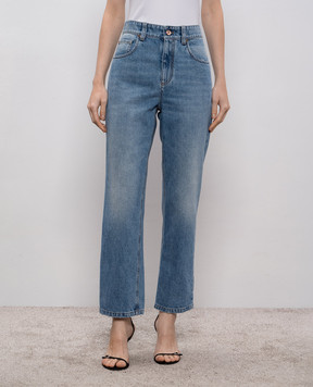 Brunello Cucinelli Сині джинси з патчем логотипа MP095P5758