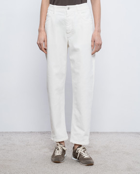 Brunello Cucinelli Джинсы Baggy цвета айвори MB057P5319