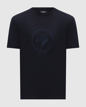 Stefano Ricci Синя футболка з вишивкою емблеми MNH6105050DJ0011