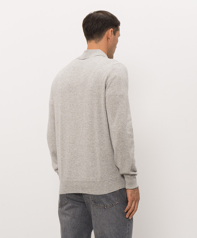 Brunello Cucinelli Серое поло из кашемира MQS00295 изображение 4