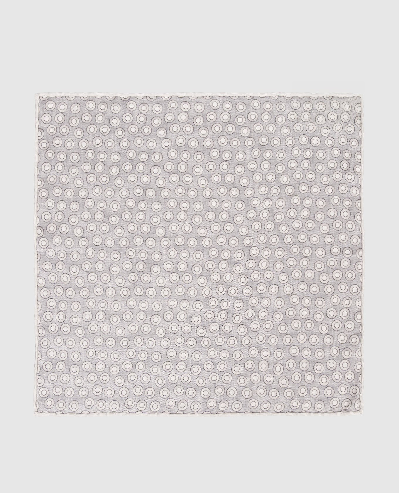 Серый платок-паше из шелка в узор горох