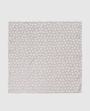 Brunello Cucinelli Сіра хустка-паше із шовку у візерунок горох MX8720091