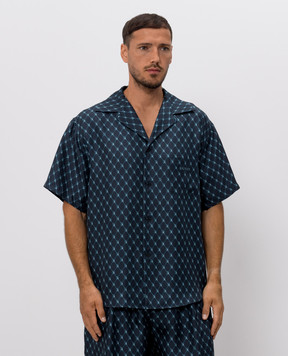 Balmain Синя сорочка із шовку HH1HL065SF55