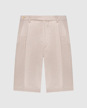 Brunello Cucinelli Бежеві бермуди з льоном MH262G0620
